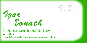 igor donath business card